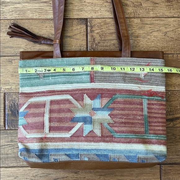 Marco Avane Tapestry Bag Purse Southwestern Aztec Tribal Leather Trim New NWOT - Picture 7 of 10